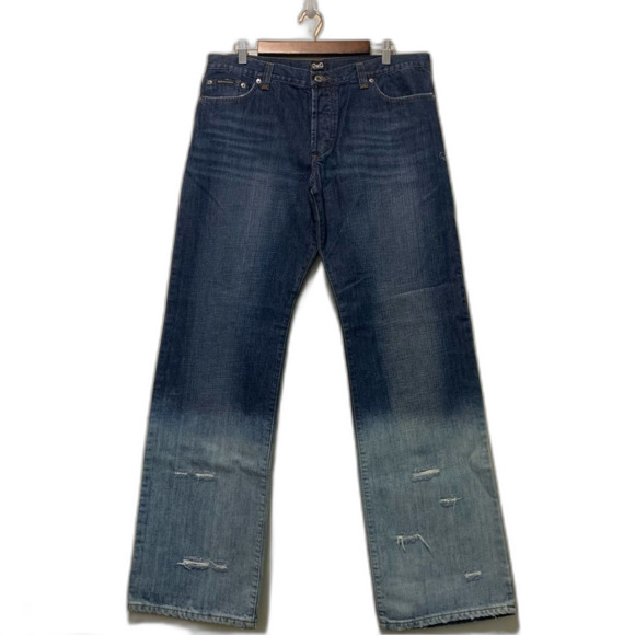 Dolce & Gabbana Mens Gradient Button Jeans straight leg distressed 37/34 - Picture 1 of 14